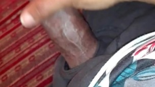 Jerking off my black dick for you while moaning and dirty talk