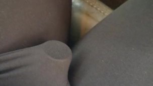 Driving around, vibrator in leggings, getting off!