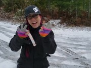 Winter time Public Tampon Insertion - Plastic Applicator 2/16