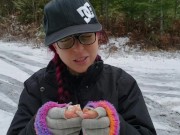 Winter time Public Tampon Insertion - Plastic Applicator