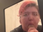 Dumb bitch chokes on 7inches. 