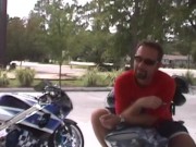 Two Babes get fucked HARD on motorcycles by The Original MILF Hunter 2/16