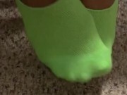 Teen girl feet after class pov 