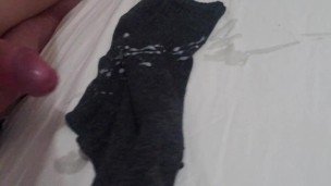 Busting a load on my socks.