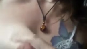 Moaning while playing with my tits. 