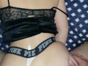 Fucked in my dress and boots while wearing Victoria Secret thong cumshot 14/16
