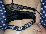 Fucked in my dress and boots while wearing Victoria Secret thong cumshot 16/16