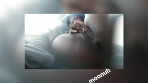Ebony plays with pussy in uber
