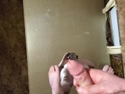 Masturbating on a mirror