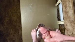 Masturbating on a mirror