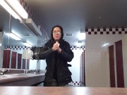 Fingering My Asshole While I Piss In The Movie Theatre Restroom 15/16