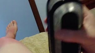 Small penis masturbating with toy