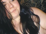 BBW smoking and playing with tits again