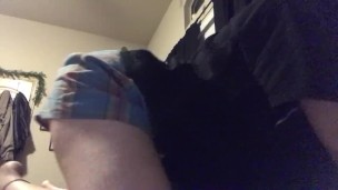 Short haired slut plays with pussy