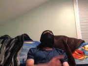 Straight masked Jock blows a load 