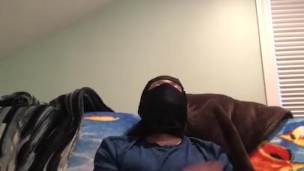 Straight masked Jock blows a load 