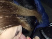 Кончил в рот красотке на улице она проглотила сперму 9/16