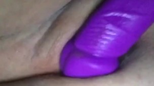 Using Purple Dildo on my pink pussy 