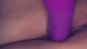 I suck on my purple dildo for you 