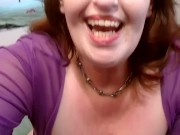 V 368 Curvy Dawn smoking in purple sheer robe with an orgasm to follow 14/16