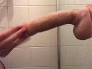 Playing with creampie , juicy play with dildo