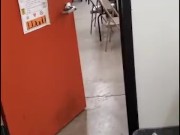 Pissing at work with the door open