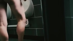 Naked in the public toilets 