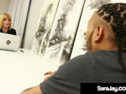 Older Boss Beauty Sara Jay Fucks Big Latino Worker's Cock! 3/16