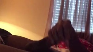 Stroking my big dick until cumshot