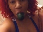 Make a Cucumber cum  - Screenshot 3 of 16 - Blowjob
