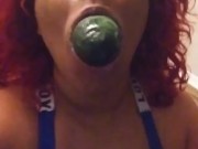 Make a Cucumber cum  - Screenshot 6 of 16 - Blowjob