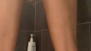 Skinny light skin plays with pussy