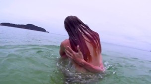 Nude underwater Shooting in Thailand big boobs in water