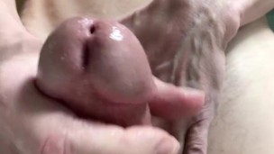 Close Up Triple Cumshot From Mushroom Head Cock