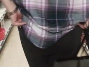 Sexy wife shows me her tits and ass in dollar store!!