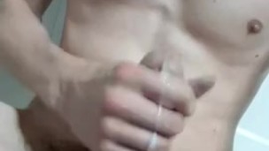Sticky gushing cumshot