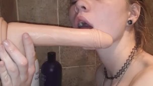 1st dildo suck