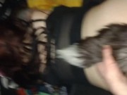 Curvy teen can barely handle first time with fox tail plug and moans deep