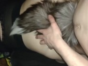 Curvy teen can barely handle first time with fox tail plug and moans deep 4/16