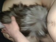 Curvy teen can barely handle first time with fox tail plug and moans deep 9/16