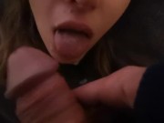 Skinny british girl do his first deeptrhoath juicy dick swallow eat cum 15/16
