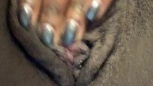Tight ebony pussy play