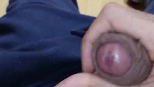 scally lad jerk off and cum on leather