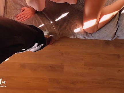 Sunny Sextape on the Sofa! Squirt, deepthroat, prone bone - Amateur LeoLulu