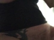 Horny slut gets herself off in the work bathroom