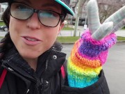 Porta Potty Urinal Piss Wearing My Rainbow Gloves! 1/16