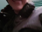 Porta Potty Urinal Piss Wearing My Rainbow Gloves! 16/16