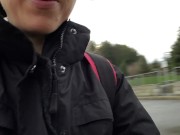 Porta Potty Urinal Piss Wearing My Rainbow Gloves! 4/16