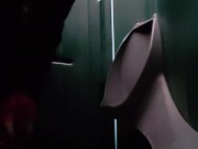 Porta Potty Urinal Piss Wearing My Rainbow Gloves! 8/16