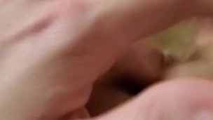 Teen sitter rubs clit in the tub.